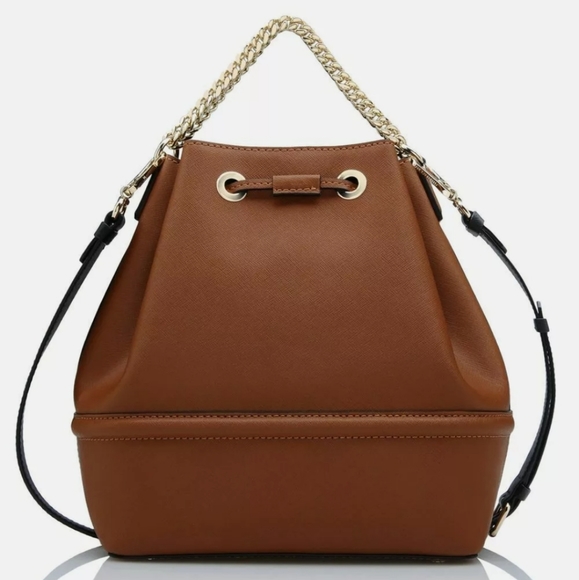 Karl Lagerfeld Safifano Leather Bucket Handbag - Picture 3 of 5